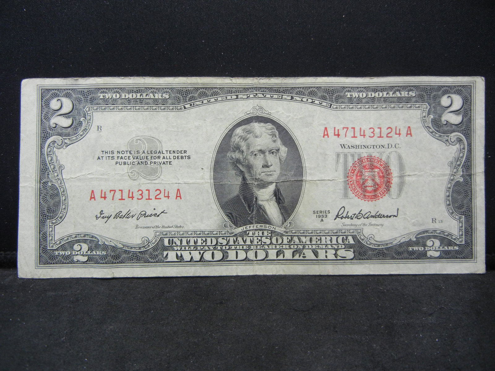 1953-A Two Dollar Red Seal US Note (1 of 3)