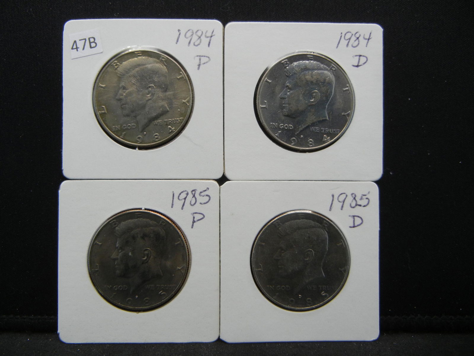 1984 PD 1985 PD Kennedy Half Dollars (1 of 5)