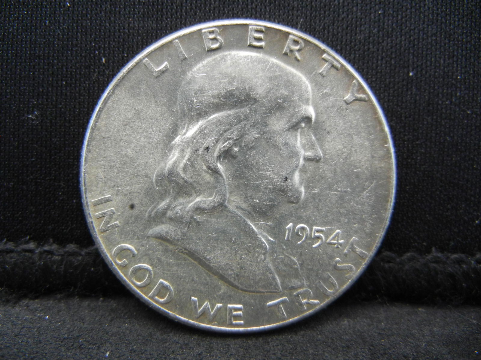 1954 SILVER (90%) FRANKLIN HALF UNC/FULL BELL LINE, (1 of 2)