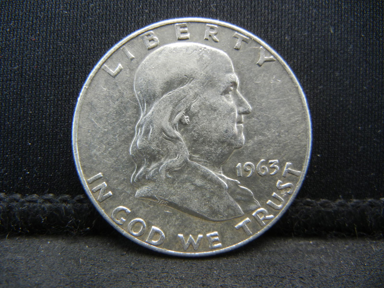 1963-D SILVER (90%) FRANKLIN HALF, LAST YEAR, 56 YRS (1 of 2)