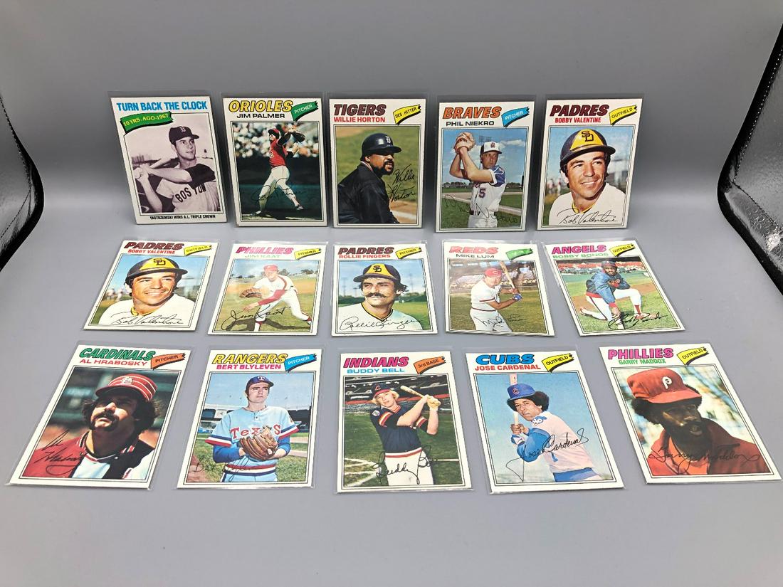 1977 Topps Baseball Lot of 15 Cards - Some Stars - Carl: 1977 Topps Baseball Lot of 15 Cards - Some Stars - Carl Yastrzemski, Jim Palmer