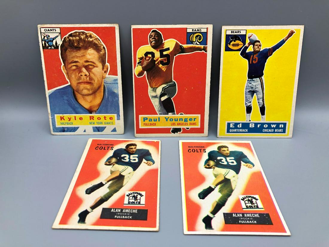 1956 Topps Kyle Rote, Paul Younger, Ed Brown & 1954 (1 of 2)