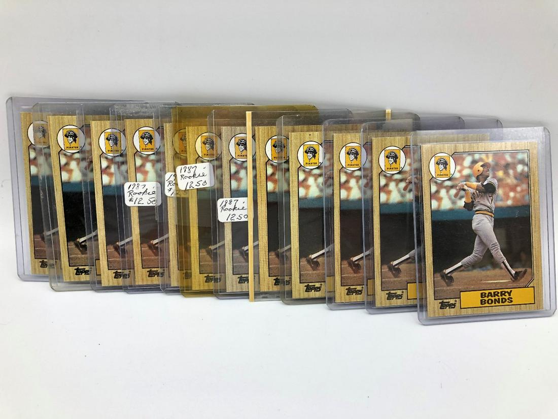 1987 Topps Barry Bonds Rookie Card Lot of 12 (1 of 1)