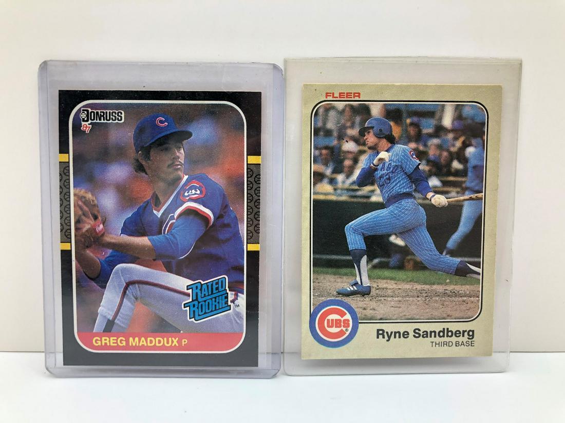 1987 Donruss Greg Maddux & 1983 Fleer Ryne Sandberg (1 of 2)