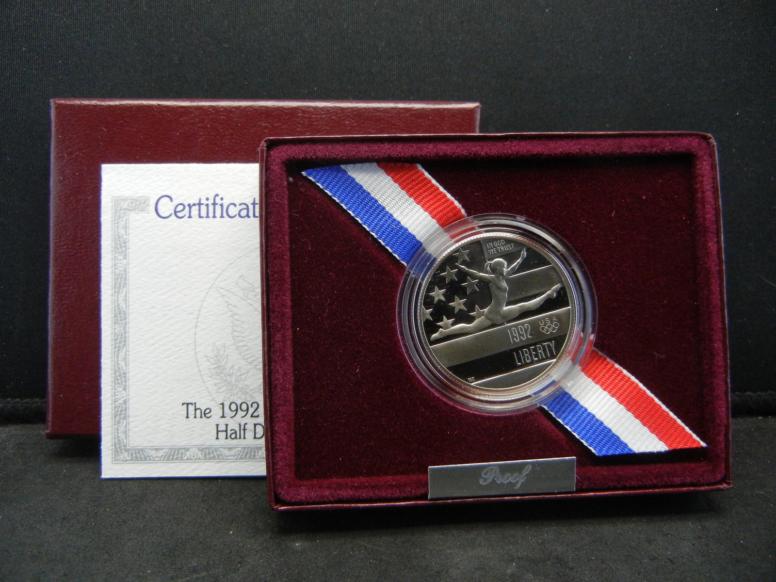 1992 Proof Olympic Half Dollar Coin with mint box and (1 of 4)