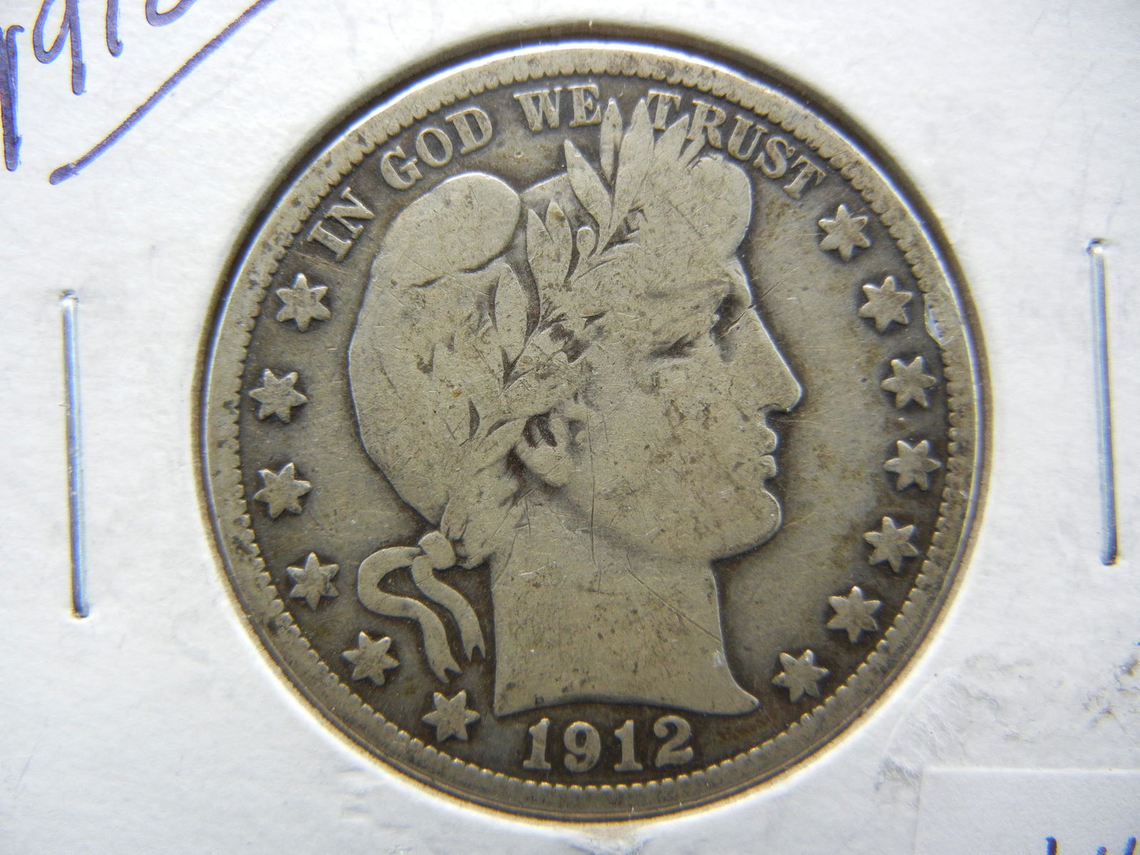 1912-S Barber Silver Half Dollar Coin in very good (1 of 3)