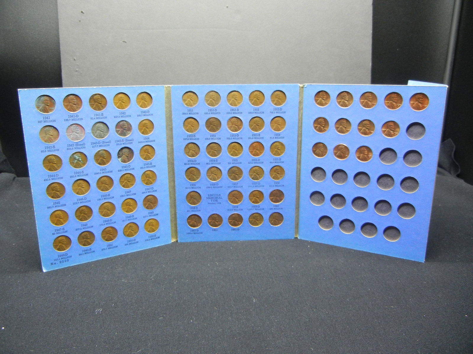 Lincoln Cent collection from 1941 up. 68 coins total (1 of 3)