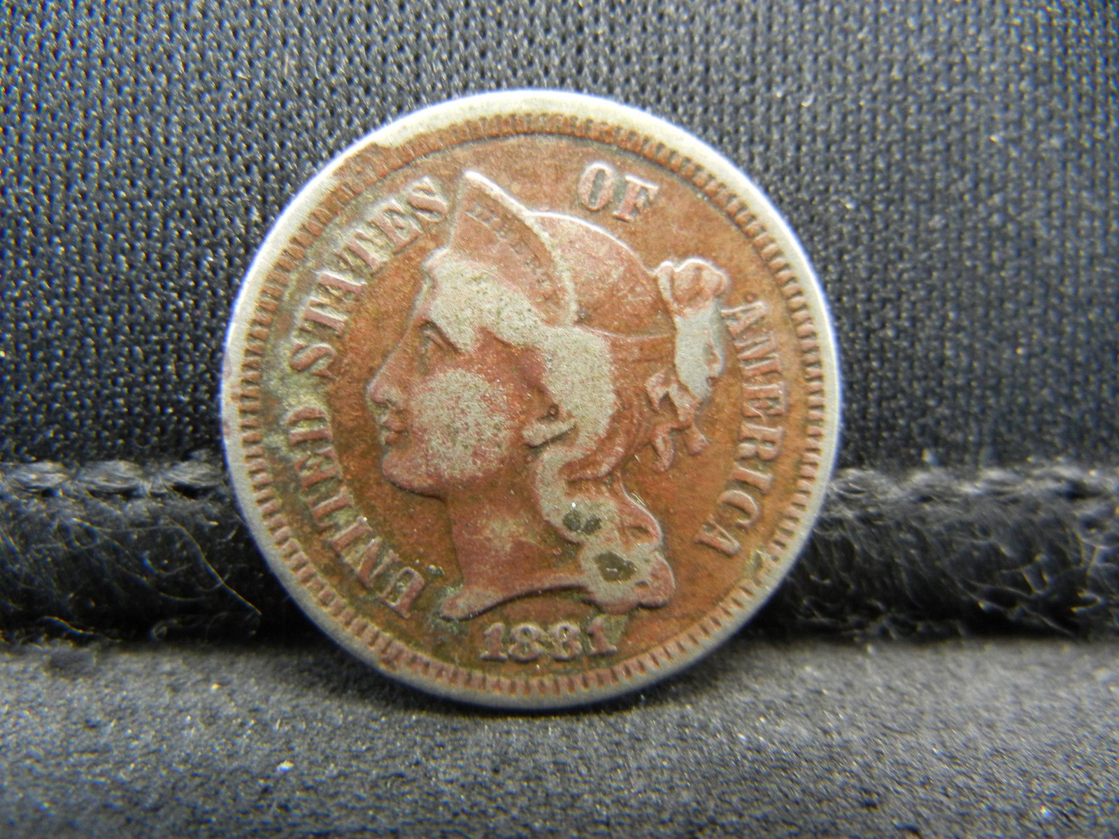 1881 Three Cent Nickel XF Details (1 of 2)