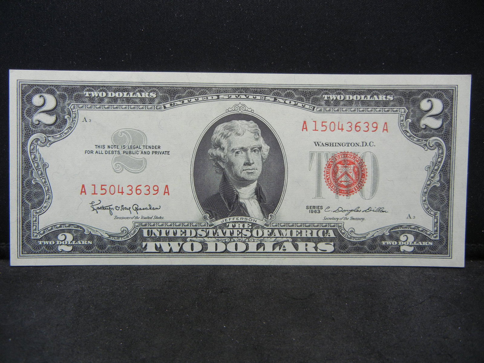 1963 $2.00 Red Seal Unc. Very Nice (1 of 3)