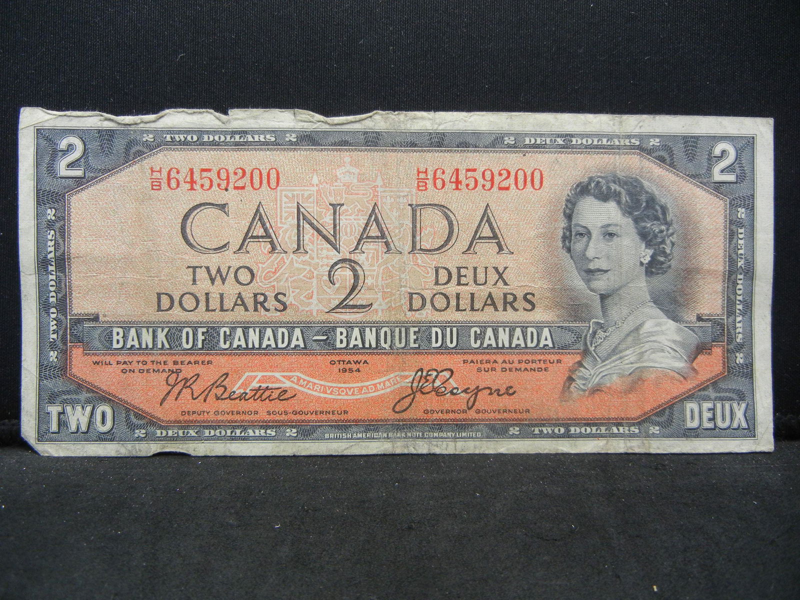 1954 Canada $2 DEVIL HAIR!!! Yikes (1 of 3)