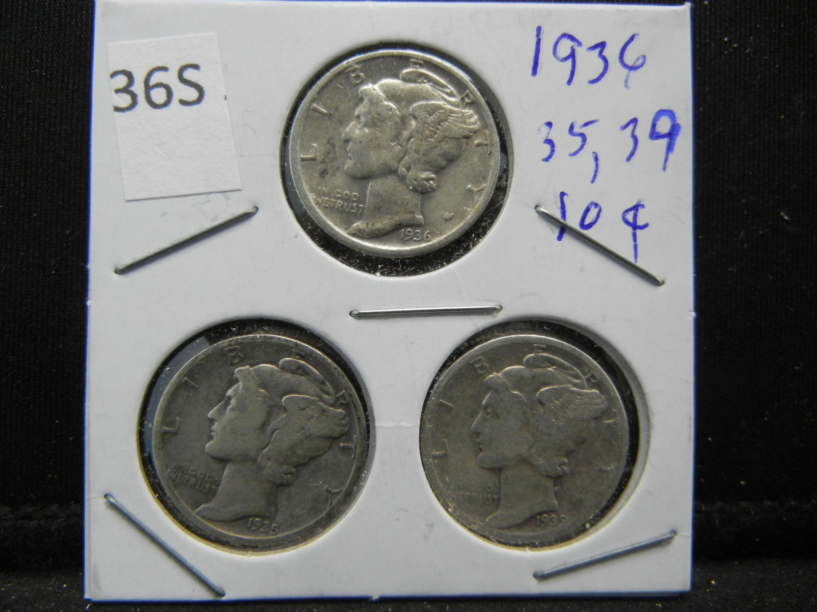 1936, 35, 39 Mercury Dimes (1 of 2)