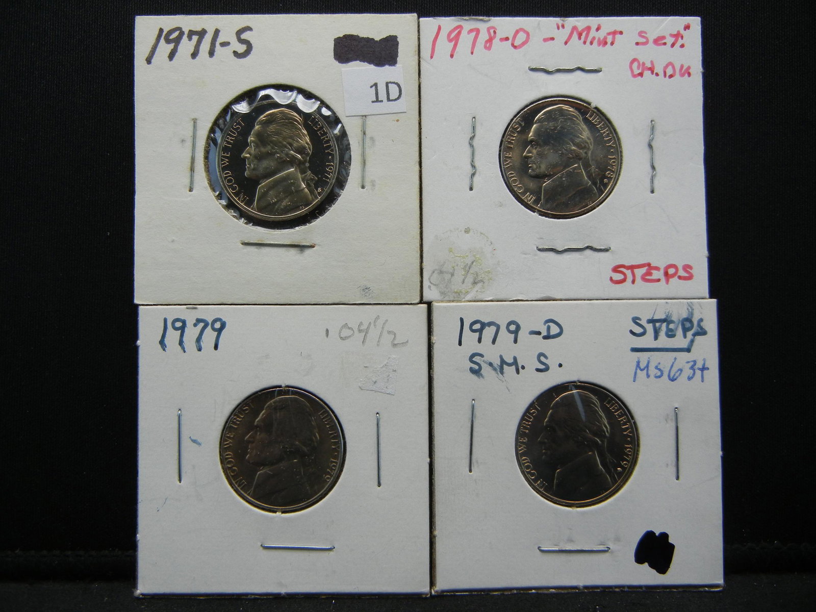 1971 S, 1978 D, 1979 PD, Jefferson Nickels: 1971 S, 1978 D, 1979 PD, Jefferson Nickels
