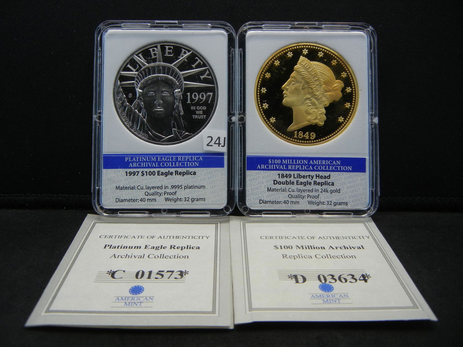1997 One Hundred Dollar Eagle Replica, and 1849 Liberty (1 of 11)