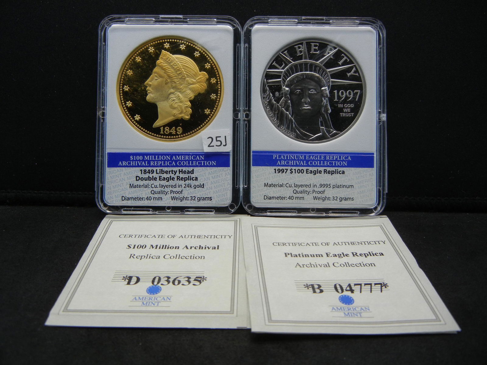 1997 One Hundred Dollar Eagle Replica, and 1849 Liberty (1 of 11)