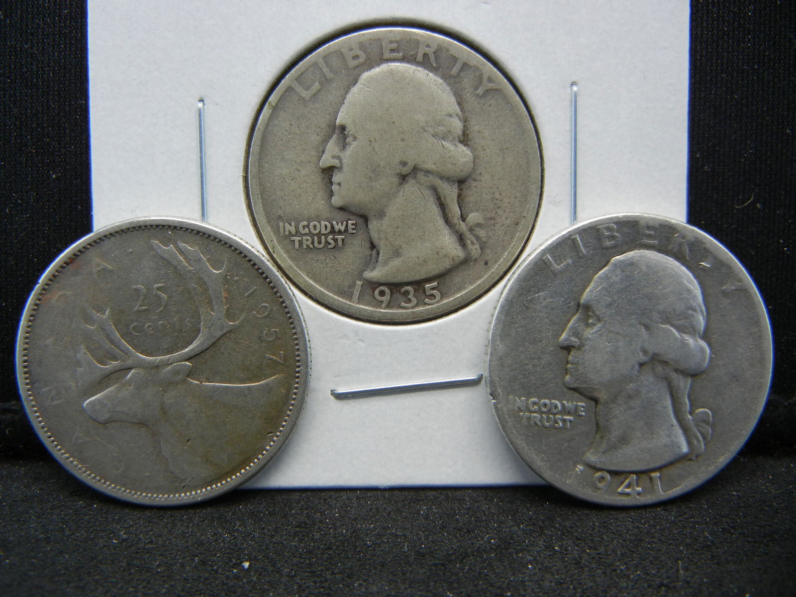 1935 D, 41 Washington Quarter, 1951 Canadian Quarter (1 of 2)