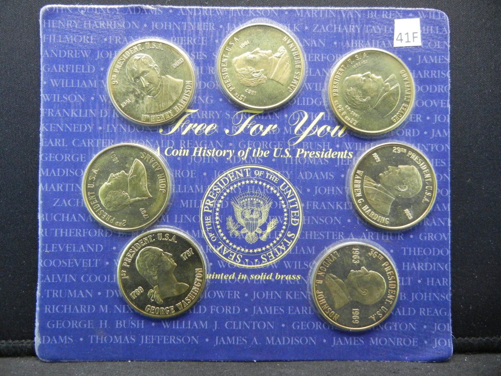 US Presidents Commemorative Brass Coins, (7) Coins (1 of 2)