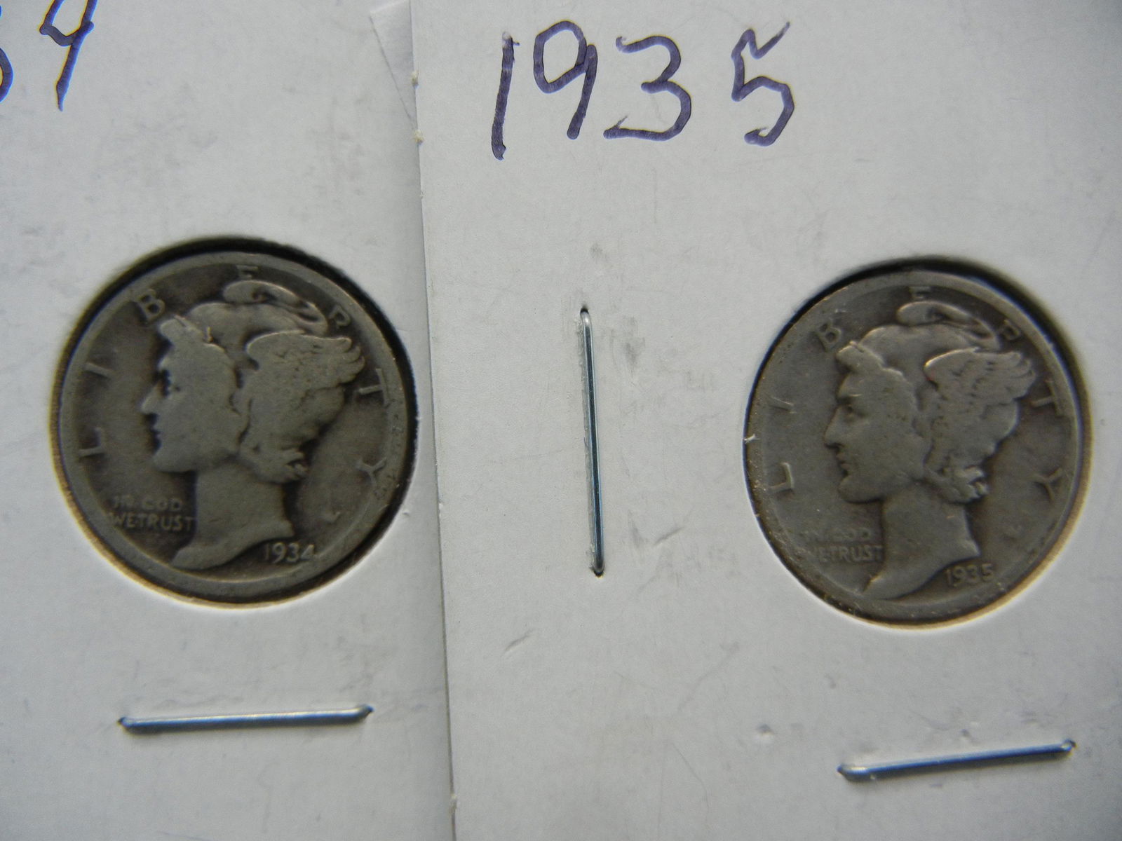 1934, 35 Mercury Dimes (1 of 2)