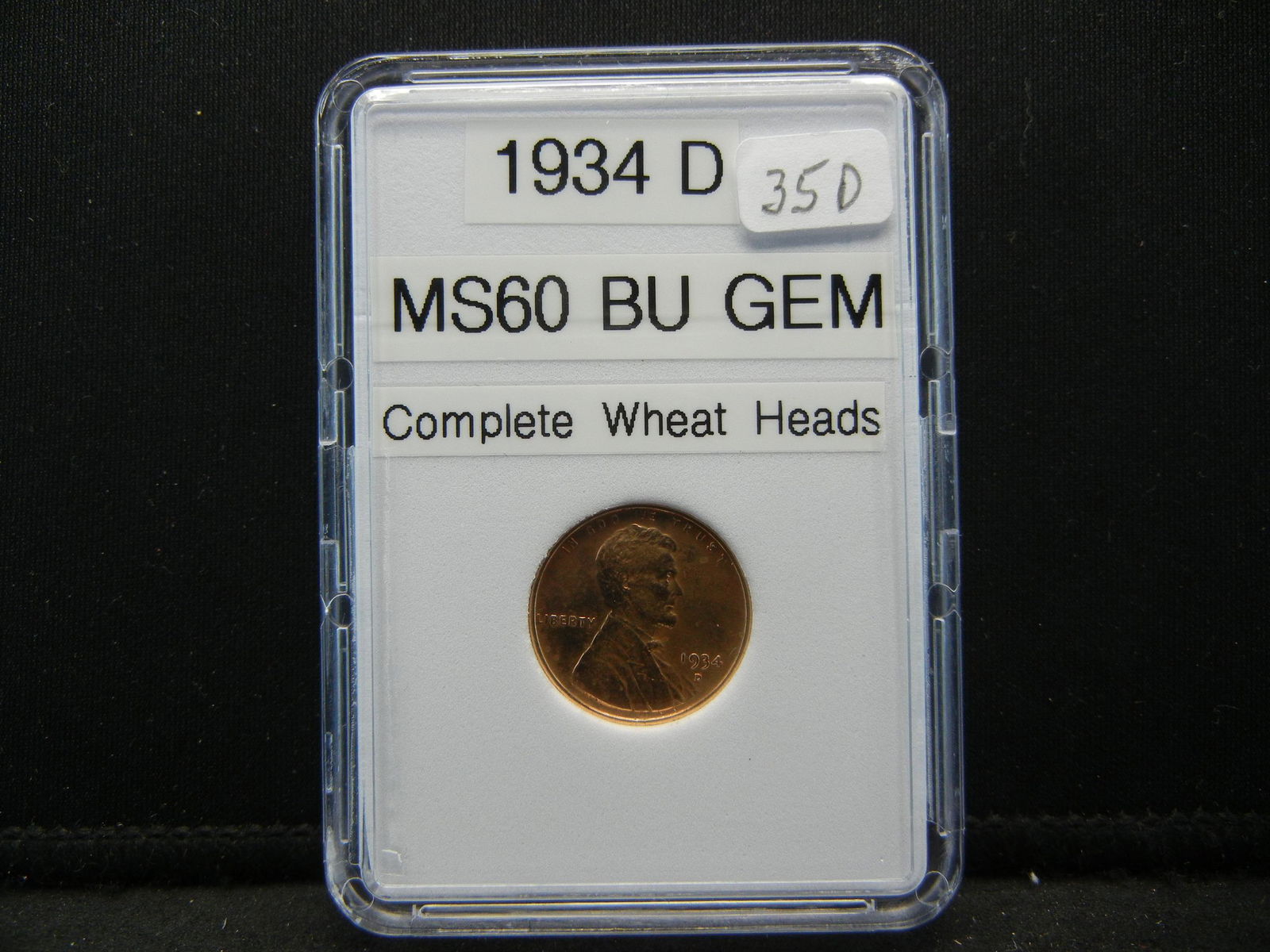 1934 D Wheat Cent, Complete Wheatheads, BU (1 of 4)