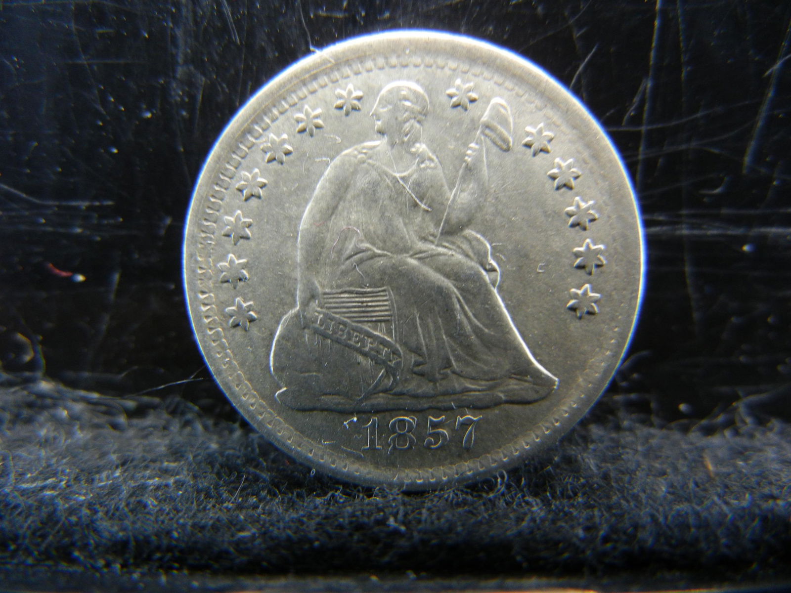 1857 Seated Half Dime AU (1 of 2)