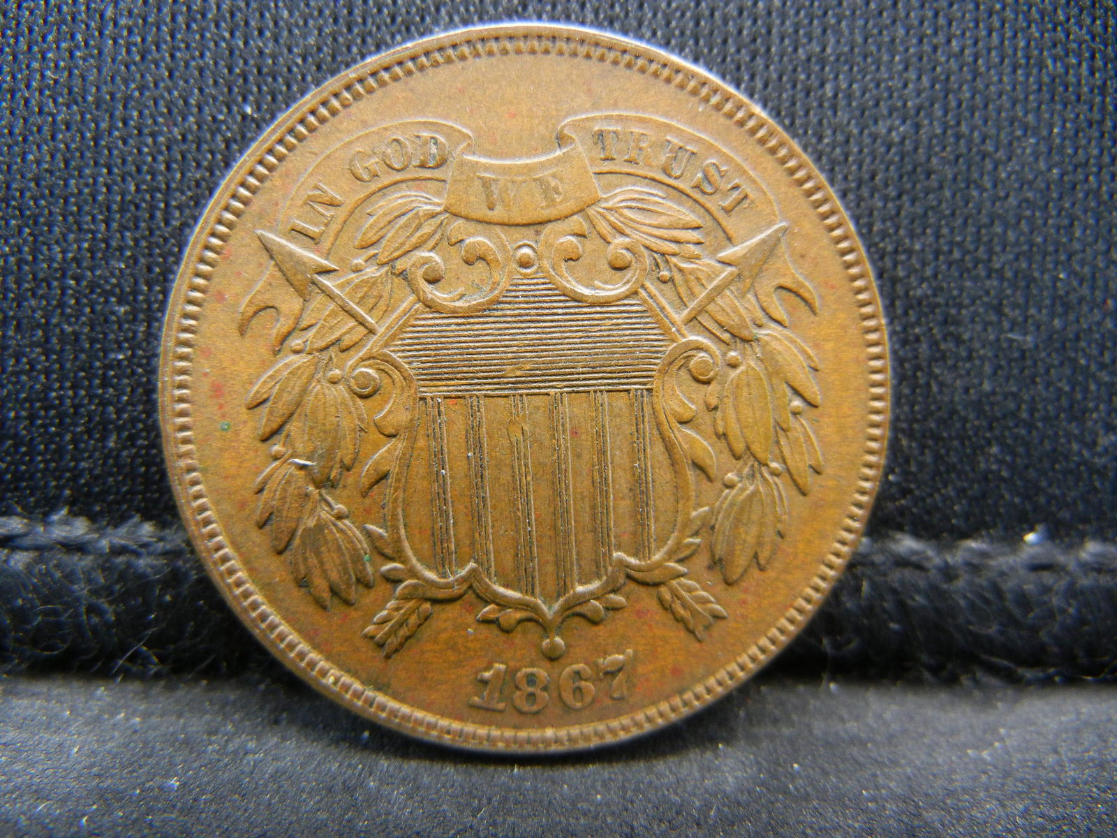 1867 Two Cent Piece XF+ Nice Color (1 of 2)