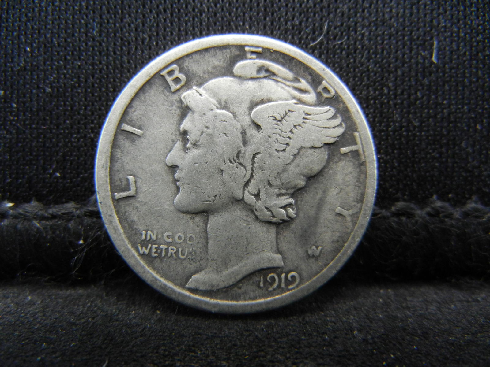 1919 D Mercury Dime VF Batter Date (1 of 2)