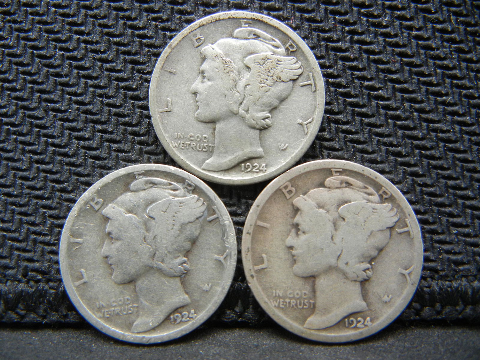 1924 PDS Three Coin Mercury Dime Set (1 of 2)