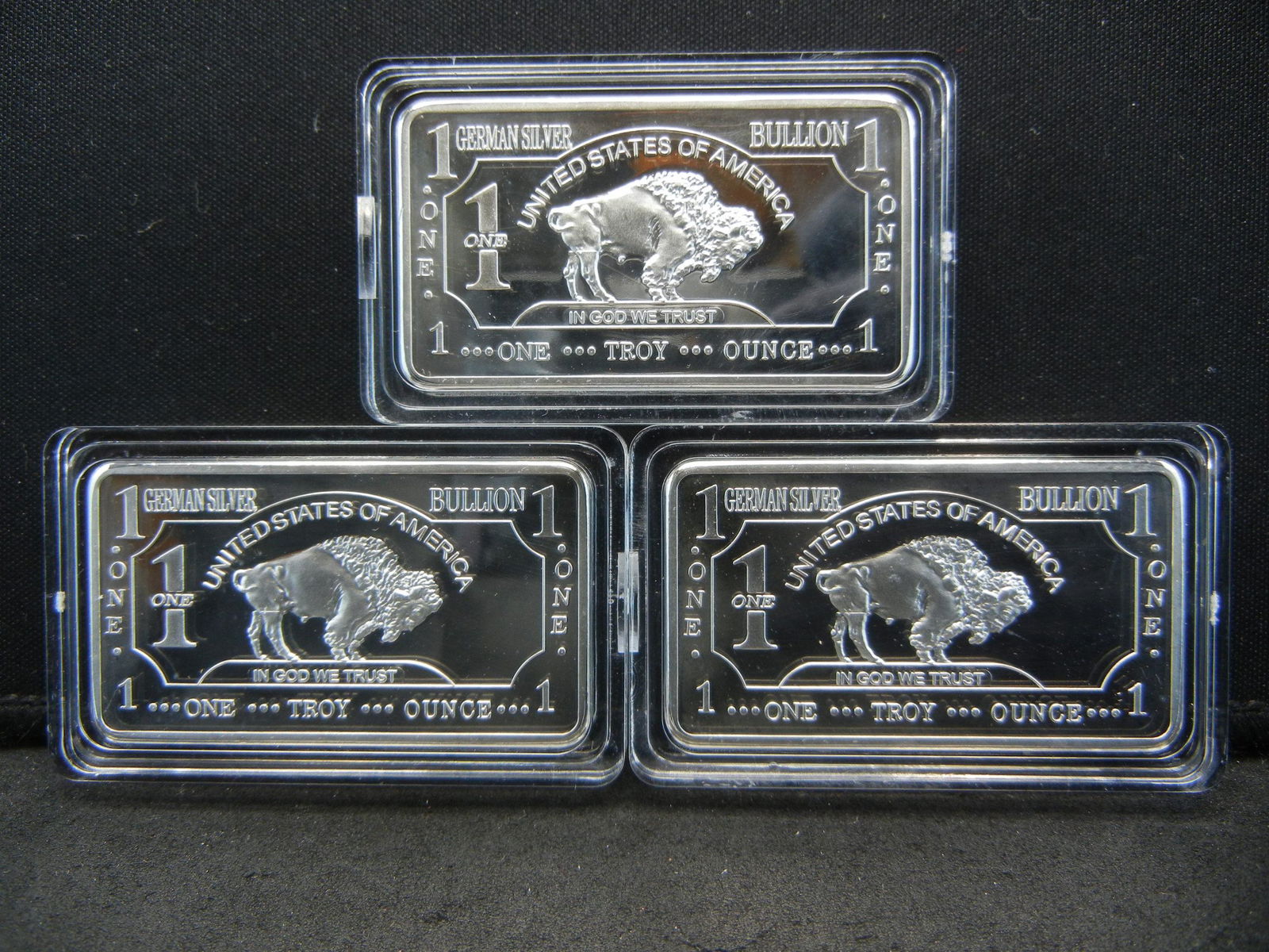 Clad 3 One Troy Ounce German Silver Buffalo Collector: Clad 3 One Troy Ounce German Silver Buffalo Collector Bars Clad