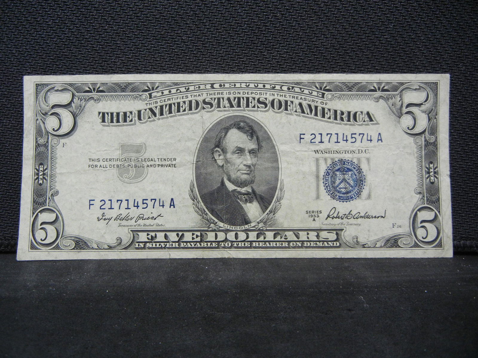 1953 A Five Dollar Silver Certificate (1 of 3)