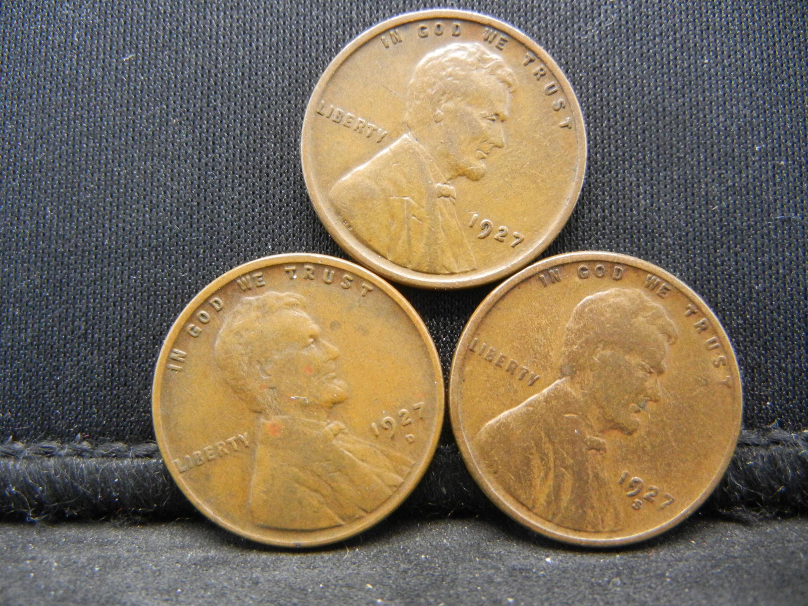 1927 PDS Lincoln Wheat Cent Three Coin Set (1 of 2)