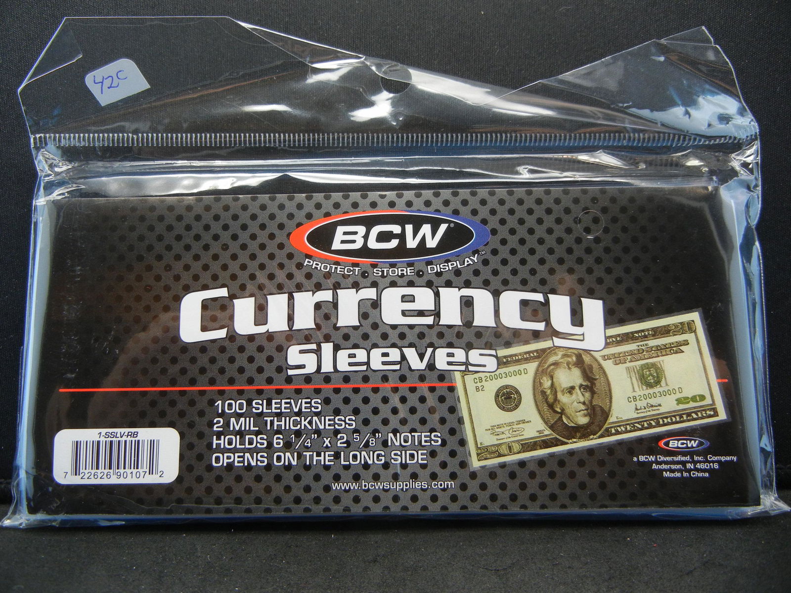 100 CURRENCY SLEEVES, NEW/SEALED 2 MIL THICK. (1 of 2)
