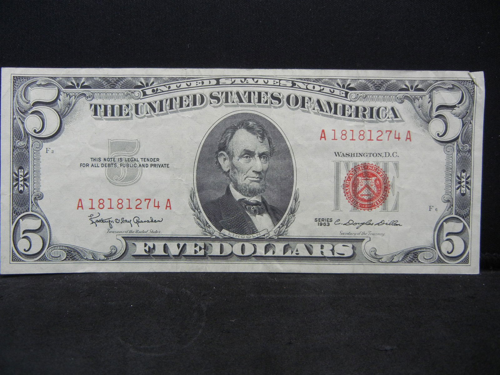 1963 Five Dollar Red Seal United States Note (1 of 3)