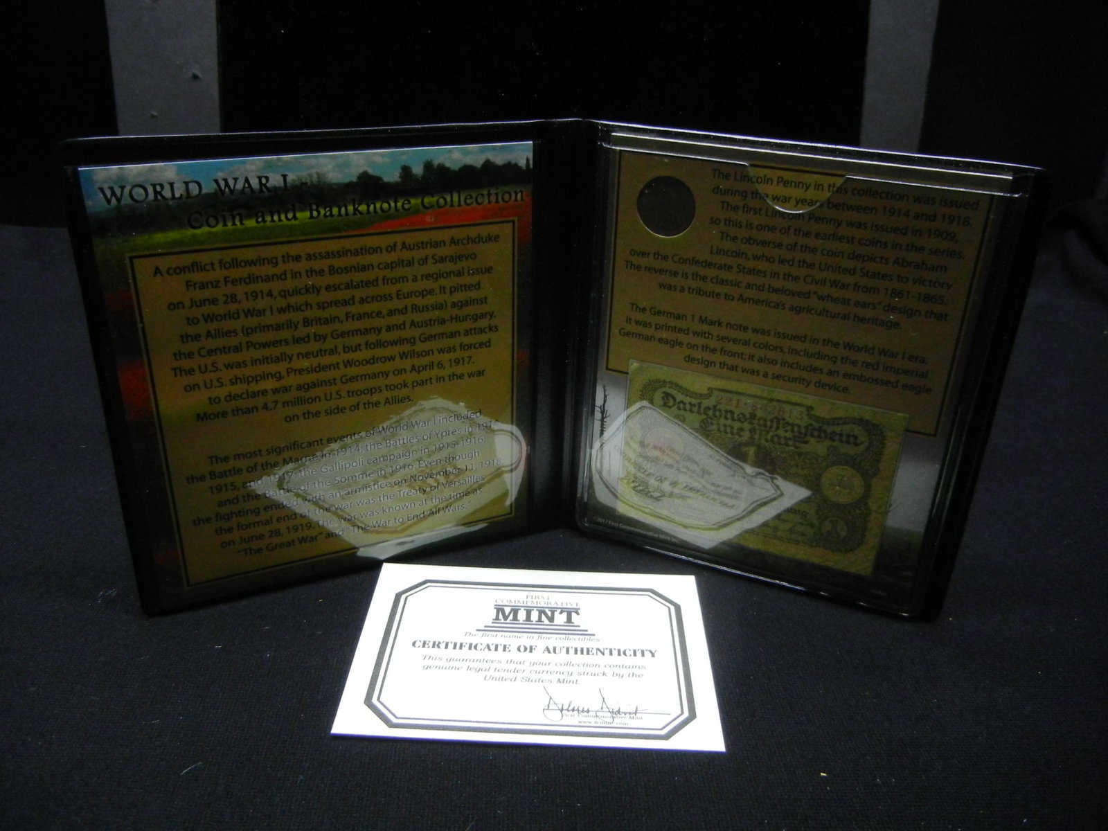 World War I Era 1916-S Cent & 1920 1 Mark Currency (1 of 5)