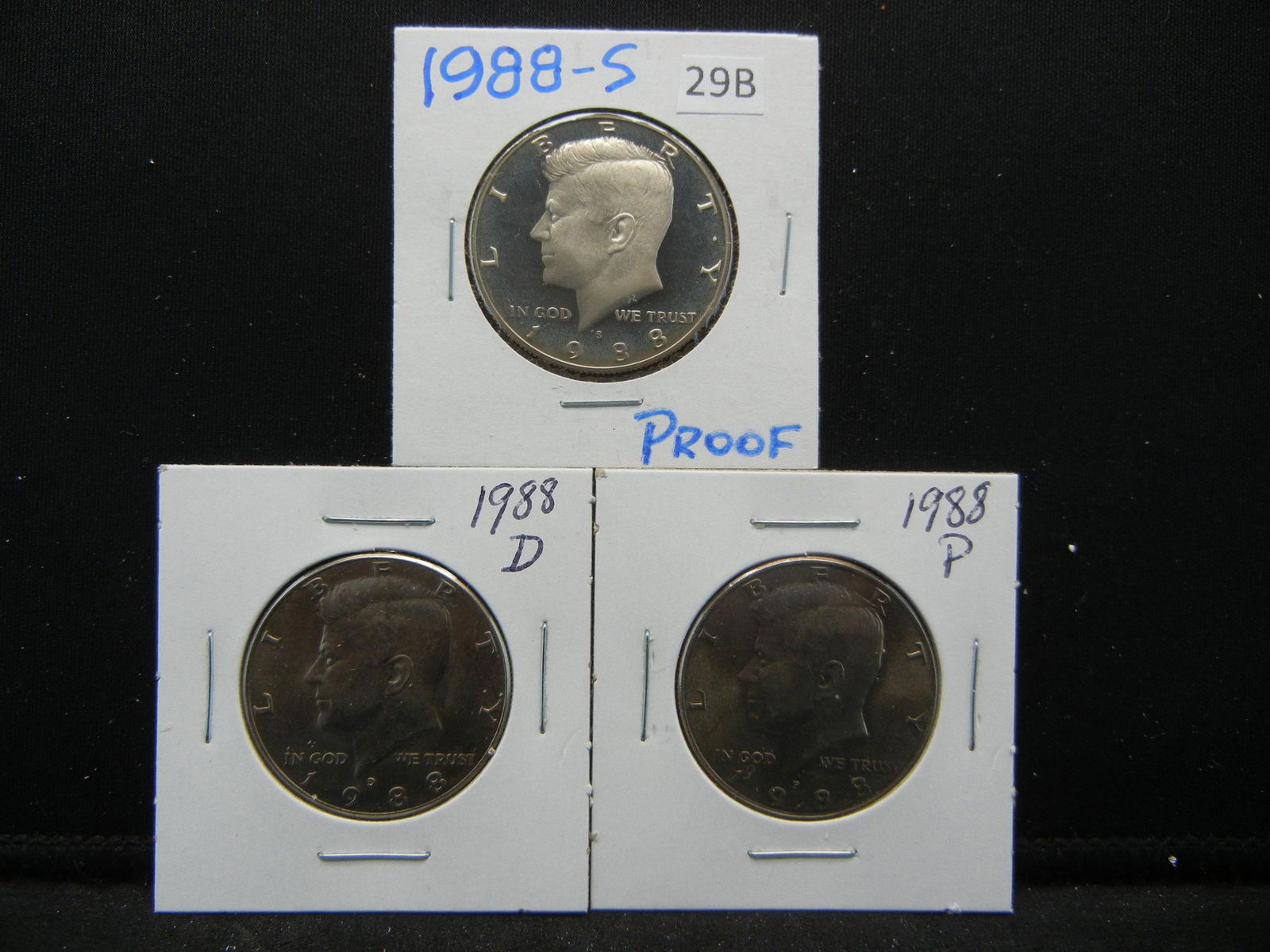 1988 S Proof, and 88 PD Kennedy Half Dollars (1 of 5)