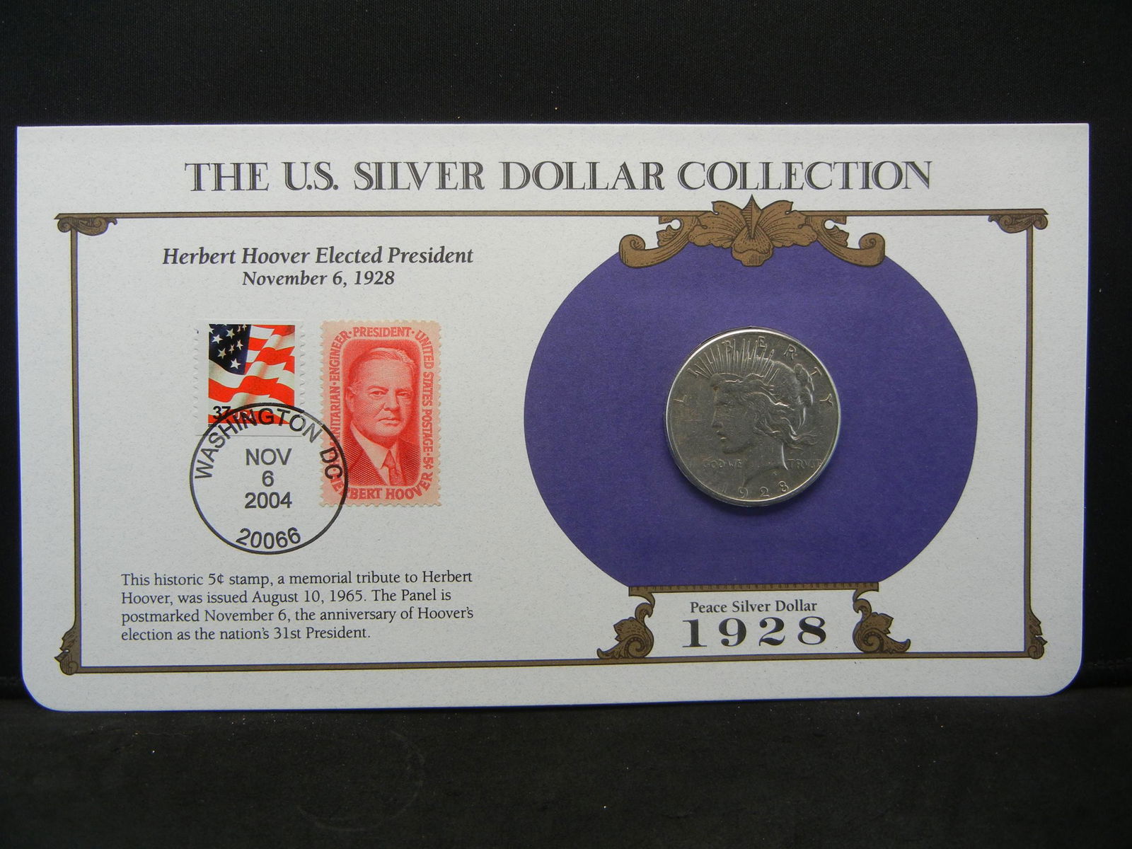 1928-S Peace Dollar in Postal Commemorative Society (1 of 5)