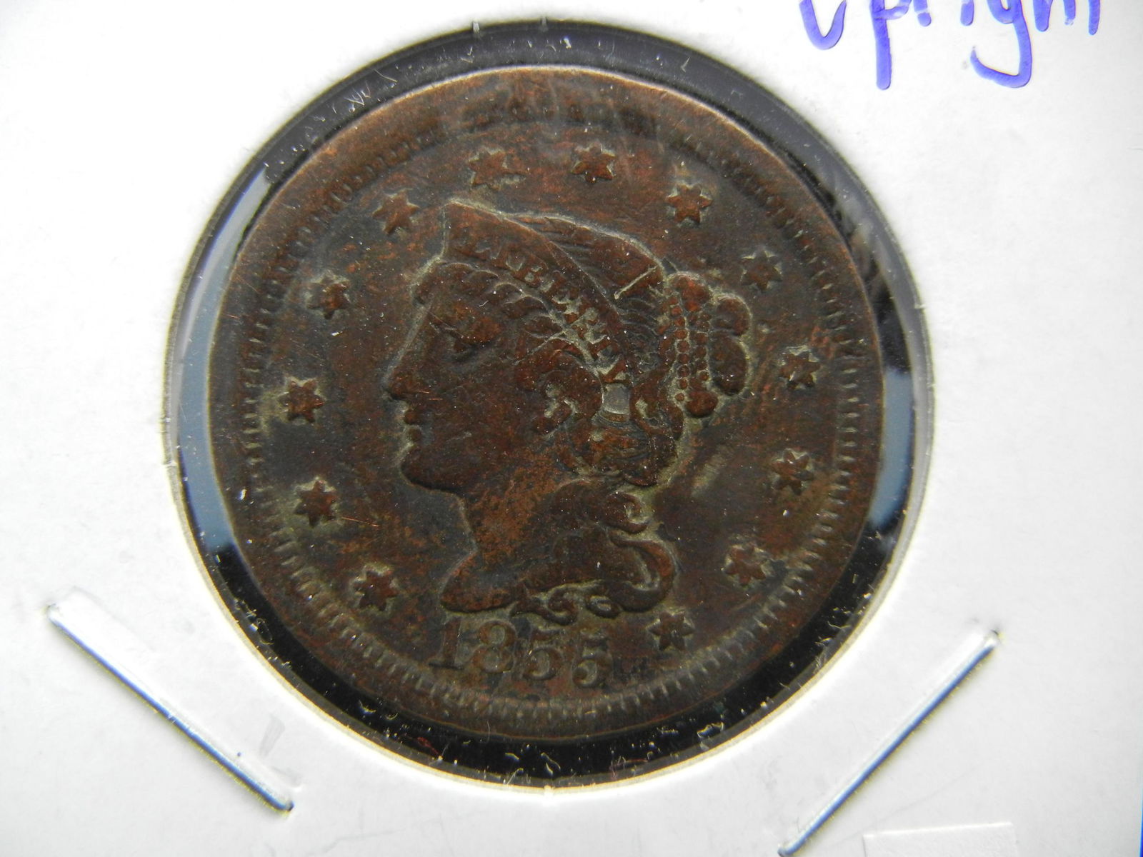 1855 Upright 55 Large cent. (1 of 3)