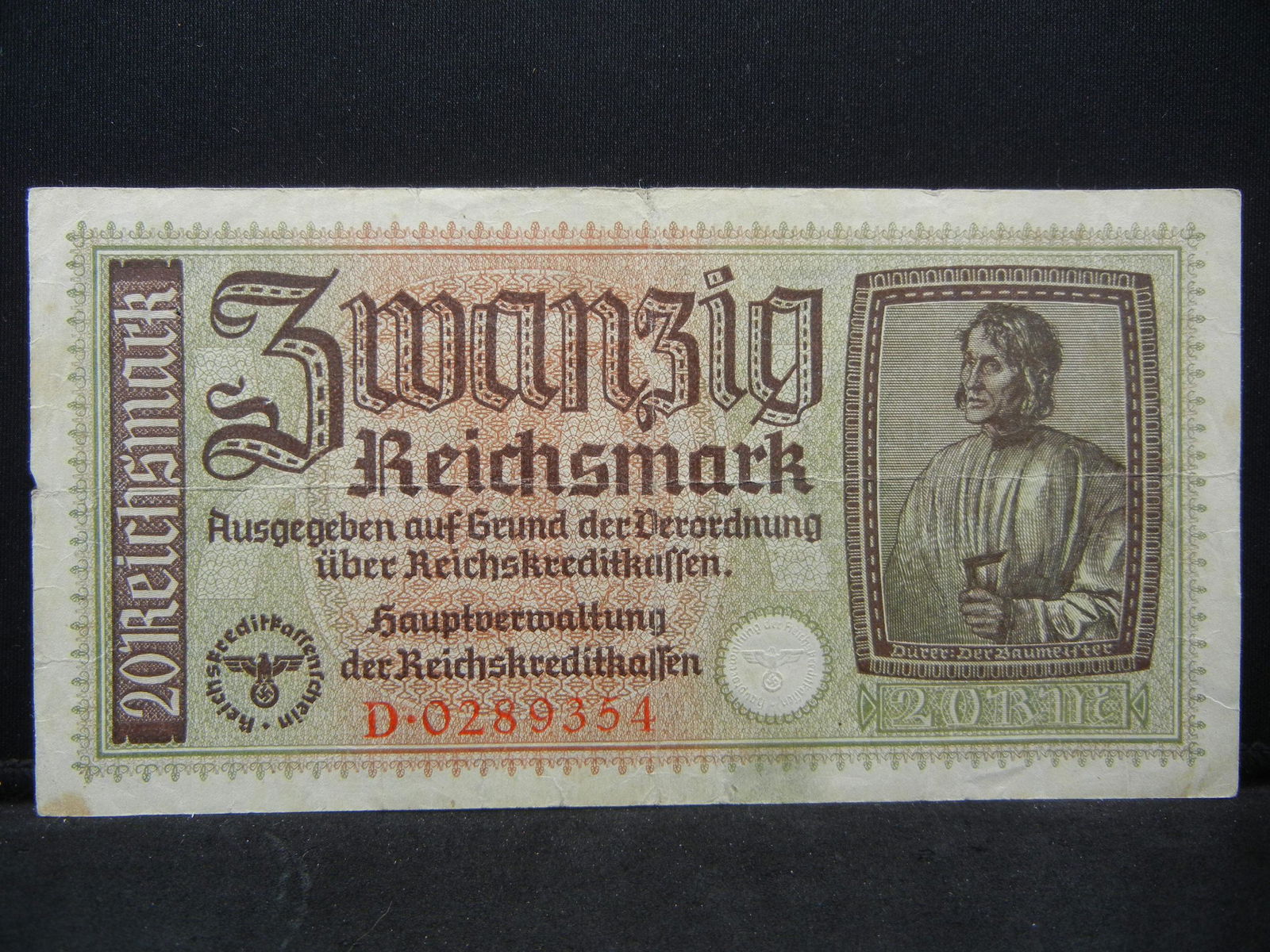 SCARCE WWII German occupation 20 Mark. With "lucky" (1 of 2)