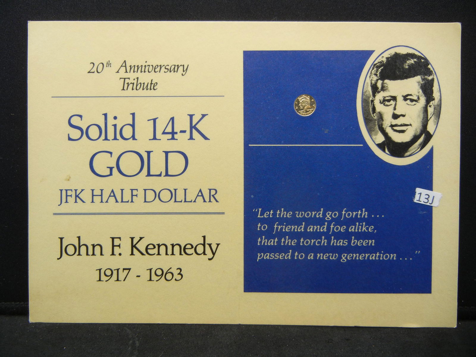 14K GOLD JFK medal. (1 of 4)