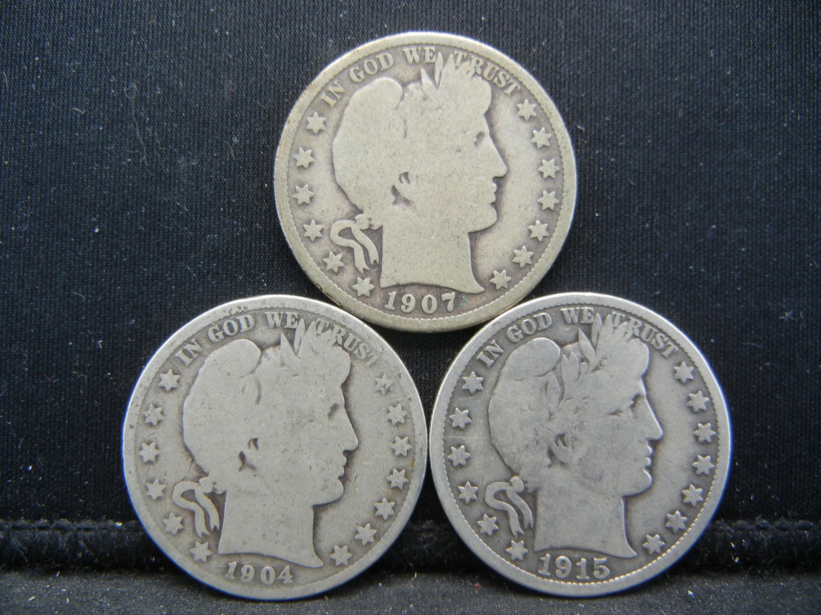 3 Barber Half Dollars. (1 of 2)