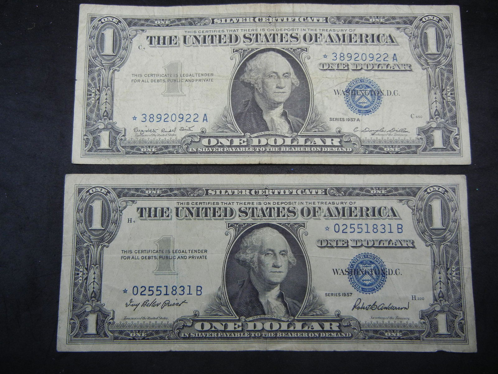 1957 & 1957 A $1 Silver Certificate STAR Notes (1 of 5)