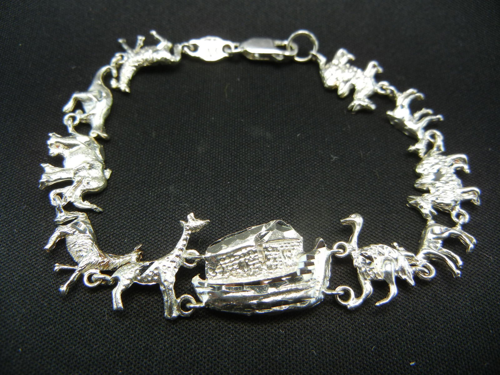 Noah's Ark Sterling Silver Bracelet - 7.5" - 8.1 grams (1 of 5)