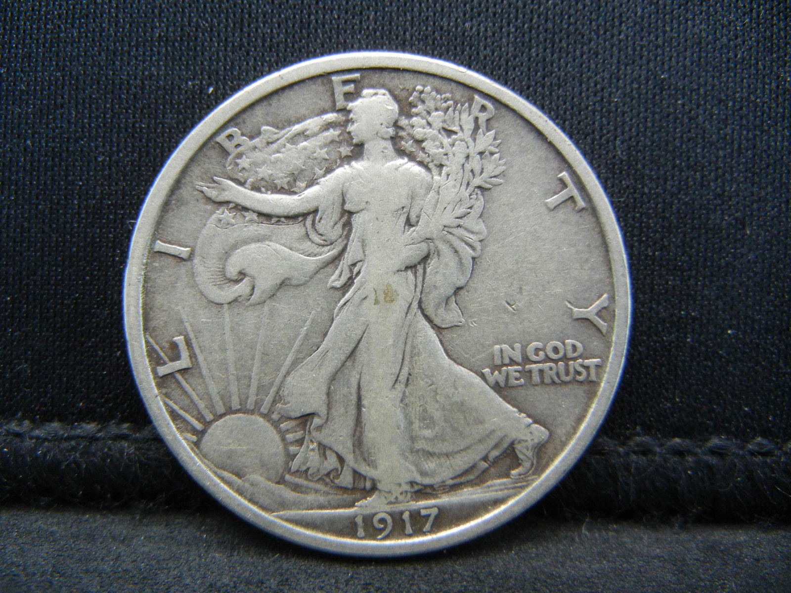 1917 S Reverse Walking Liberty Half Dollar XF Tough!! (1 of 2)