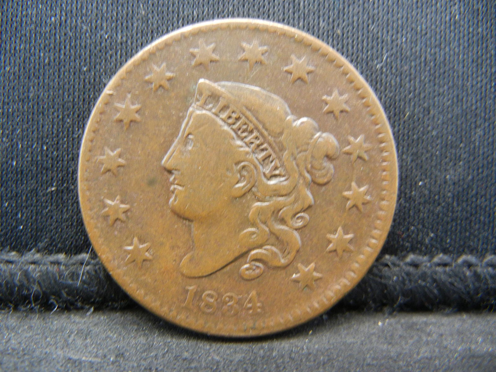 1834 Large Cent F/VF Doubled Profile Neat!! (1 of 2)