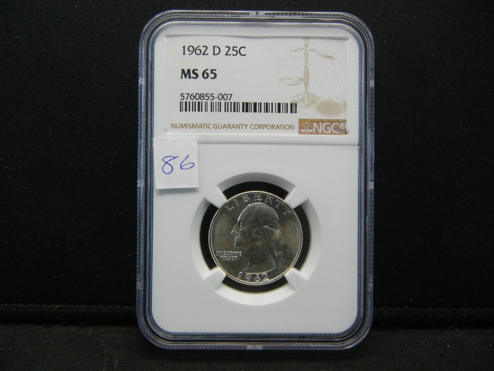 1962 D Silver Washington Quarter NGC MS65 (1 of 4)