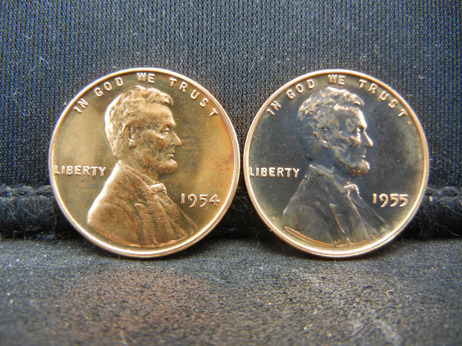 1954+55 Proof Lincoln Cents Gem Proof Red Nice!! (1 of 2)