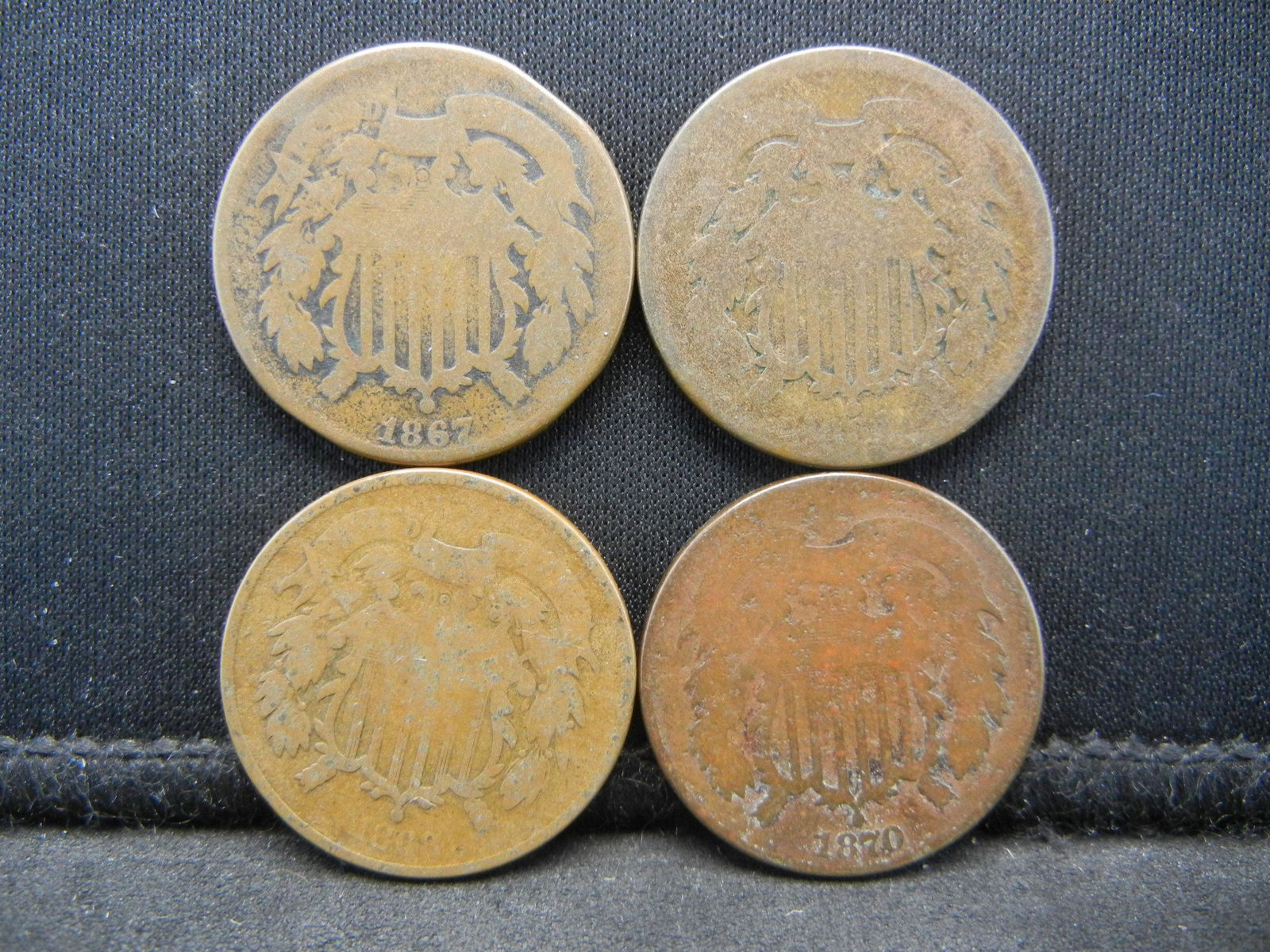 4 - United States Two 2 Cent Pieces - Different Dates (1 of 2)