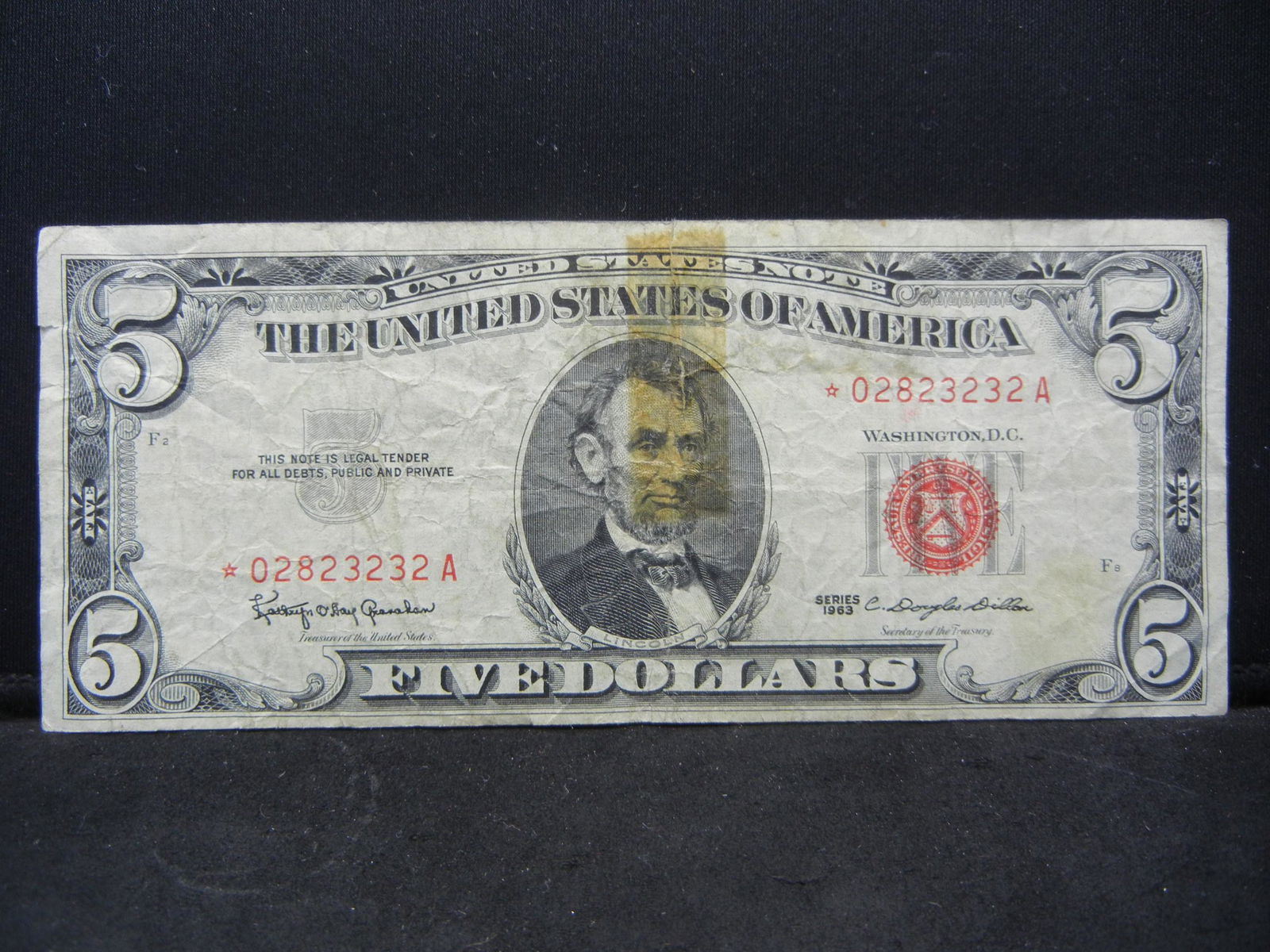 Series 1963 Star Note $5.00 Red Seal United States Note (1 of 3)