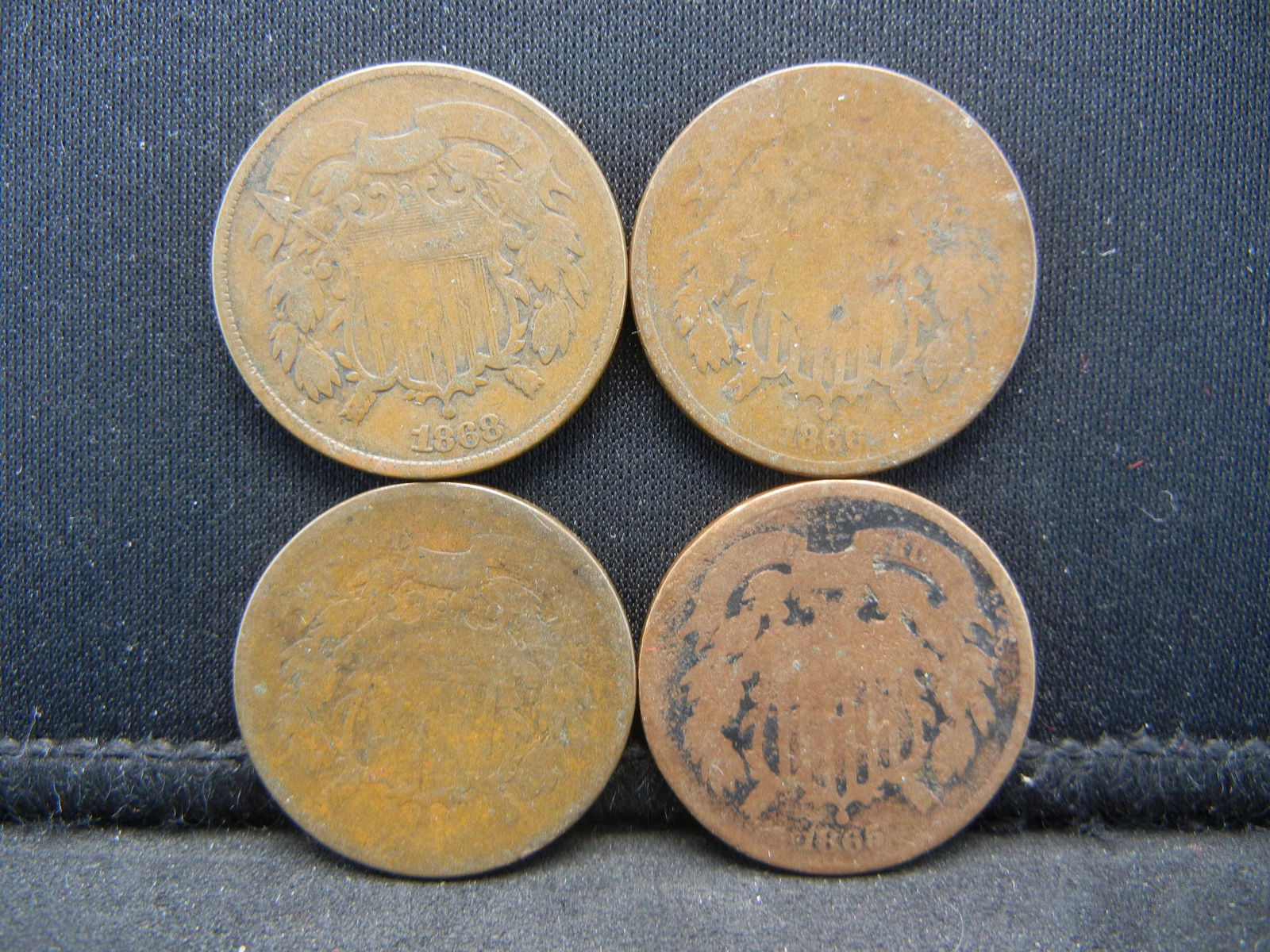 4 - United States Two 2 Cents Pieces - Different Date (1 of 2)
