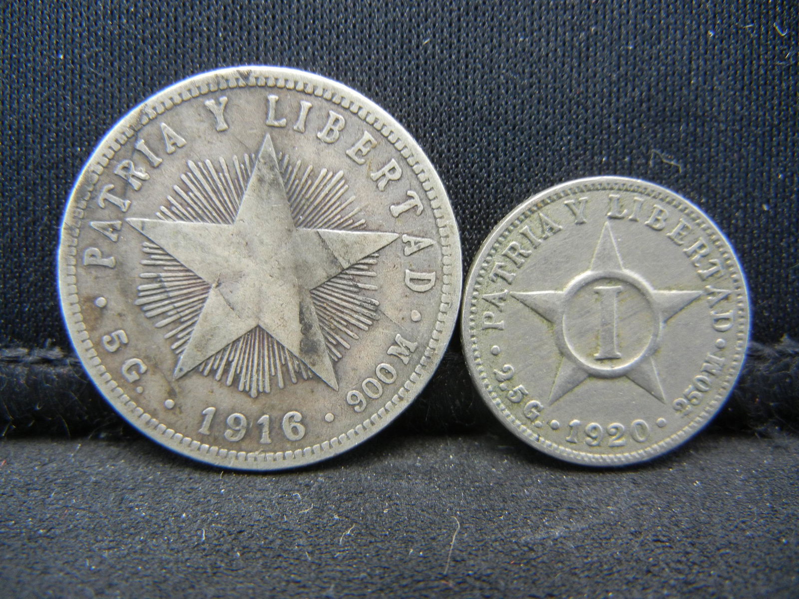 1910 Cuba One Centavo and Silver 1916 20 Centavos (1 of 2)