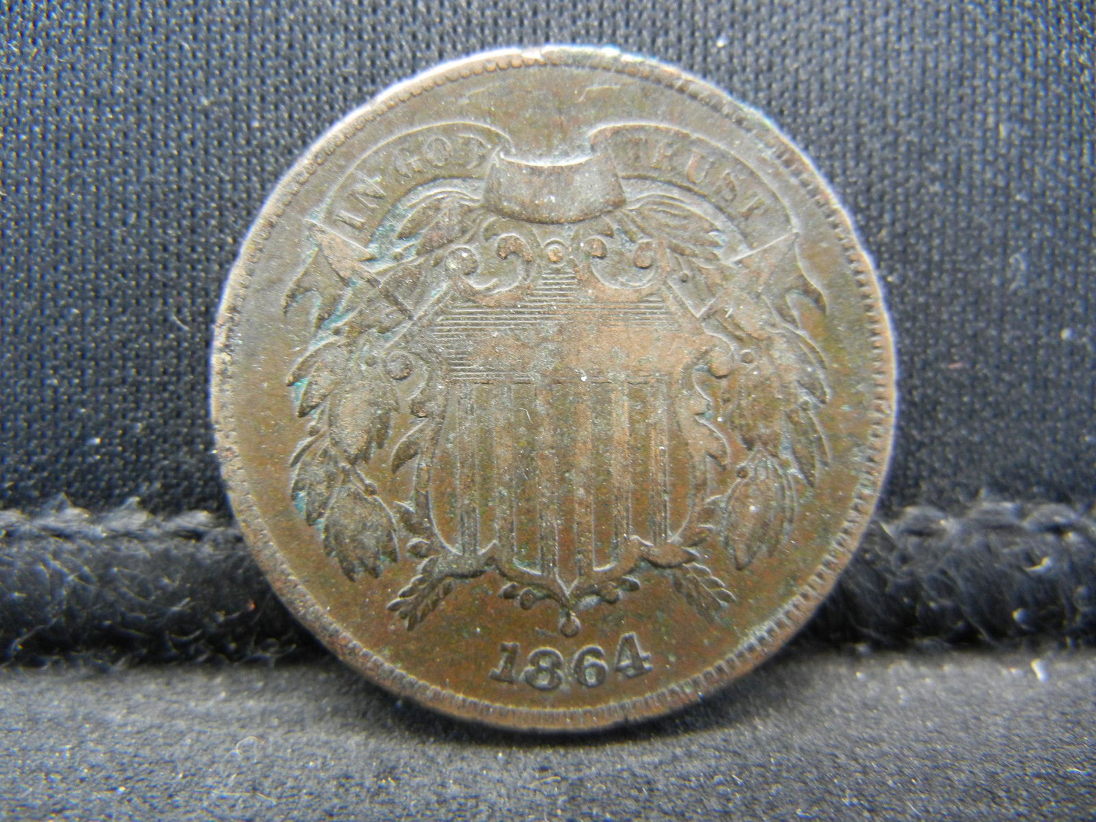 1864 Two Cent Piece F/VF (1 of 2)