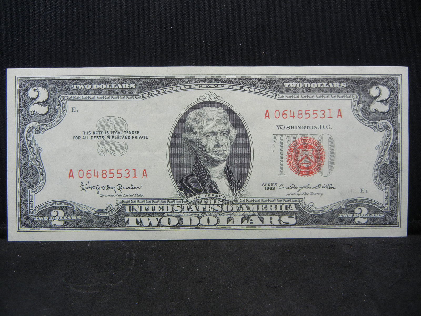 1963 Two Dollar Red Seal High Grade (1 of 3)